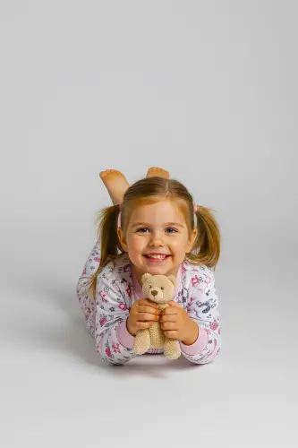 %100 Pamuk Uyku Tulumu Bebek Ve Çocuk Kışlık Bebek Uyku Tulumu - 1,5 Tog, Fermuarlı-Pembe Beyaz - 5