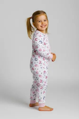 %100 Pamuk Uyku Tulumu Bebek Ve Çocuk Kışlık Bebek Uyku Tulumu - 1,5 Tog, Fermuarlı-Pembe Beyaz - EKOZMONOT BEBEK TULUMLARI (1)