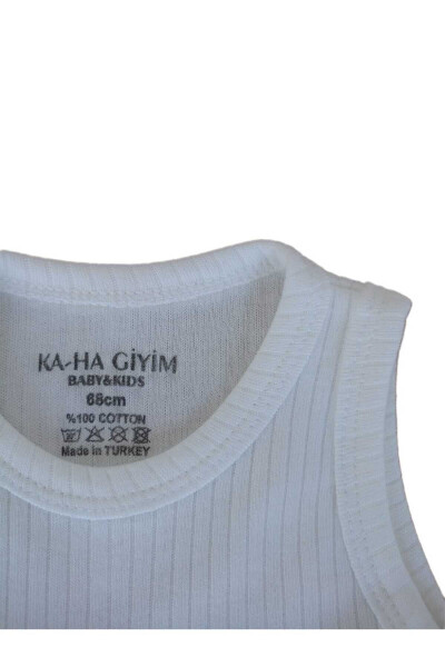 %100 Pamuklu 3'lü Çıtçıtlı Bebek Body Zıbın / Pamuklu Bebek Atlet / Bebek Çıtçıtlı / Organik - krem pembe beyaz - 3