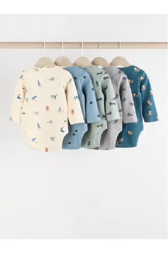 %100 Pamuklu 5'li Paket Bebek Bodyleri-çoklu - NEXT BABY (1)