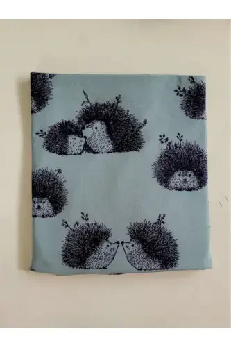 % 100 Pamuklu Çift Katlı Penye Kız-erkek Bebek/yenidoğan Kundak Battaniyesi 75x90 Cm/kirpi-HAKİ - PAMUK HANIM (1)