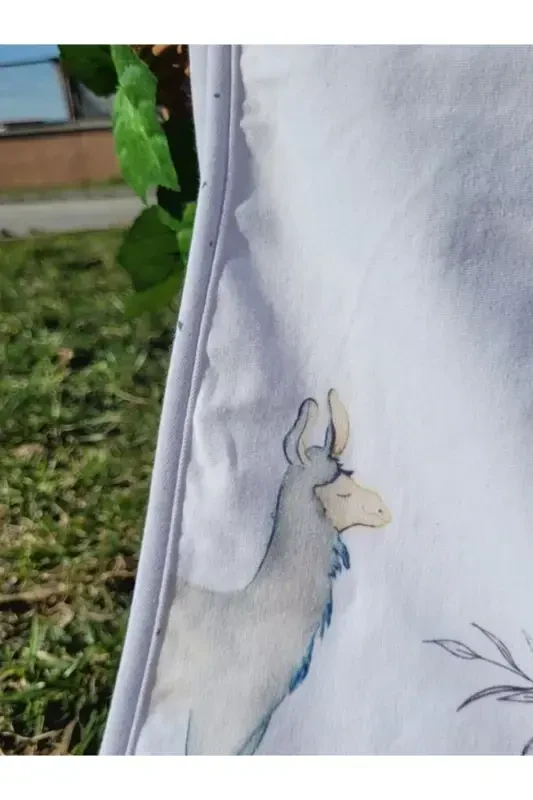 % 100 Pamuklu Çift Katlı Penye Kız-erkek Yenidoğan/bebek Kundak Battaniye 75x90cm Ekru/ Lama-BEYAZ - 3