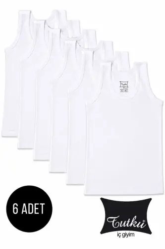 %100 Pamuklu Erkek Penye Atlet (Cilt Dostu ve Dayanıklı) – 6’lı Avantaj Paketi - WHİTE-BEYAZ - TUTKU (1)