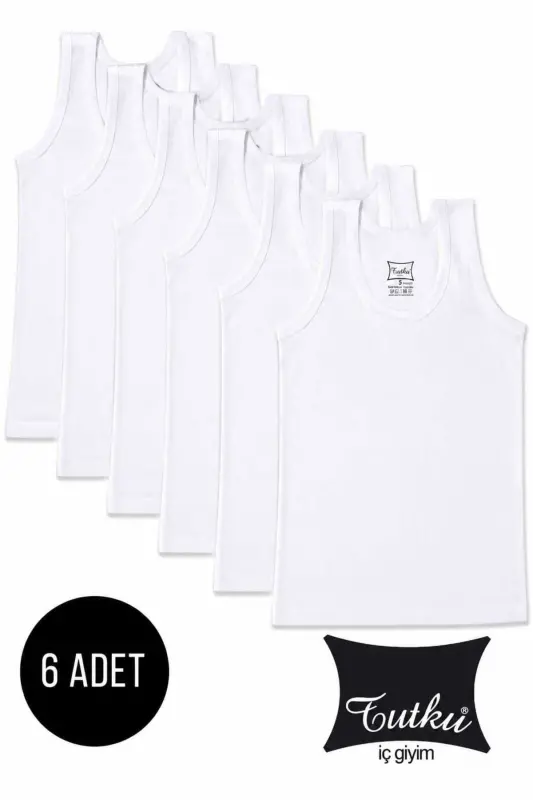 %100 Pamuklu Erkek Penye Atlet (Cilt Dostu ve Dayanıklı) – 6’lı Avantaj Paketi - WHİTE-BEYAZ - 2