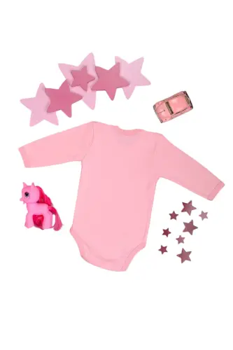 %100 Pamuklu Şaşkın Panda Baskılı Yumuşak Doku Baskılı Zıbın & Body-Pembe - BEBETOSPIK (1)