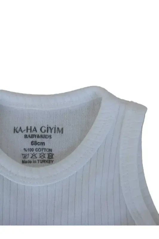 %100 Paxta 3'li Chıtchıtlı Bebek Body Zıbın / Paxta Bebek Atlet / Bebek Chıtchıtlı / Organik-pushti losos oq - 5