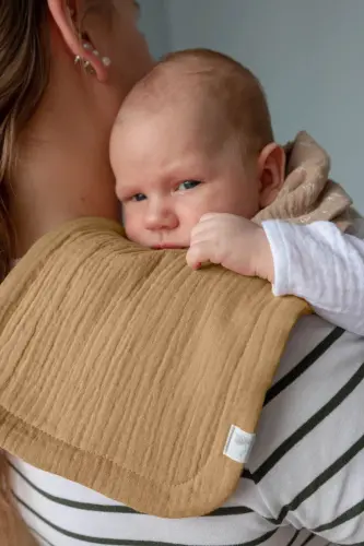 %100 Paxta 8 Qatli Muslin Mato Uchta Chertikli 4 Talik Chaqaloq Ovqatlanish Oldi va Gaz Chiqarish Yelkasi To'plami - 5