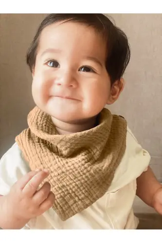 %100 Paxta 8 Qatli Muslin Mato Uchta Chertikli 4 Talik Chaqaloq Ovqatlanish Oldi va Gaz Chiqarish Yelkasi To'plami - 6