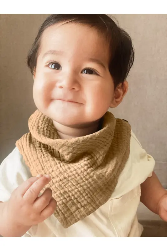 %100 Paxta 8 Qatli Muslin Mato Uchta Chertikli 4 Talik Chaqaloq Ovqatlanish Oldi va Gaz Chiqarish Yelkasi To'plami - 6