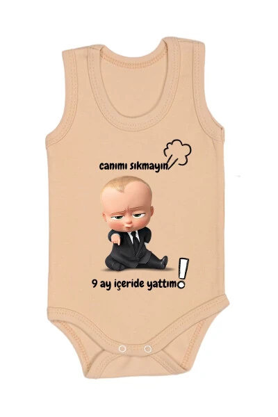 100% Paxta. 9 Oy Ichida Yotdim Bosmali Zıbın va Body. - BEBETOSPIK (1)