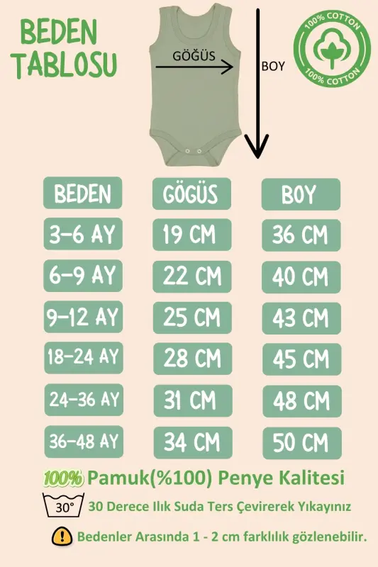 %100 Paxta 9 Oy Ichkarida Yattim Bosmali Zıbın & Body-Oq - 4