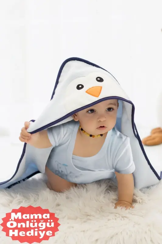 %100 Paxta Bolalar uchun O'ralgan Sochiq - PENGUIN - PENGUIN - TEKSMODA HER MODA ONDA