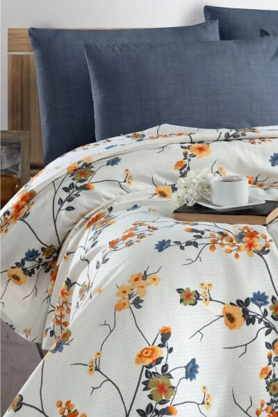 100% Paxta Ikki Kishilik To'shak Usti Qoplami Bosma Pik - Arles (8 XIL XIL TURDAGI NAQSHLAR) - VIONEL HOME (1)