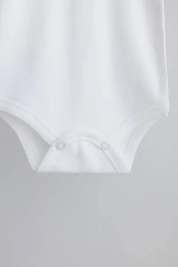 %100 Paxta Penye 5talik Ekru Qisqa Yengli Bolalar Bodisi - 3