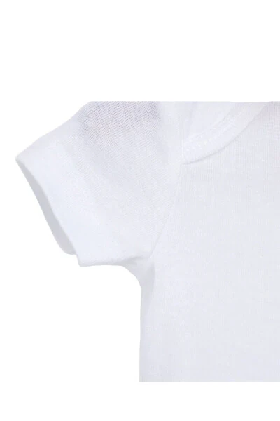 %100 Paxta Penye 5talik Ekru Qisqa Yengli Bolalar Bodisi - 7