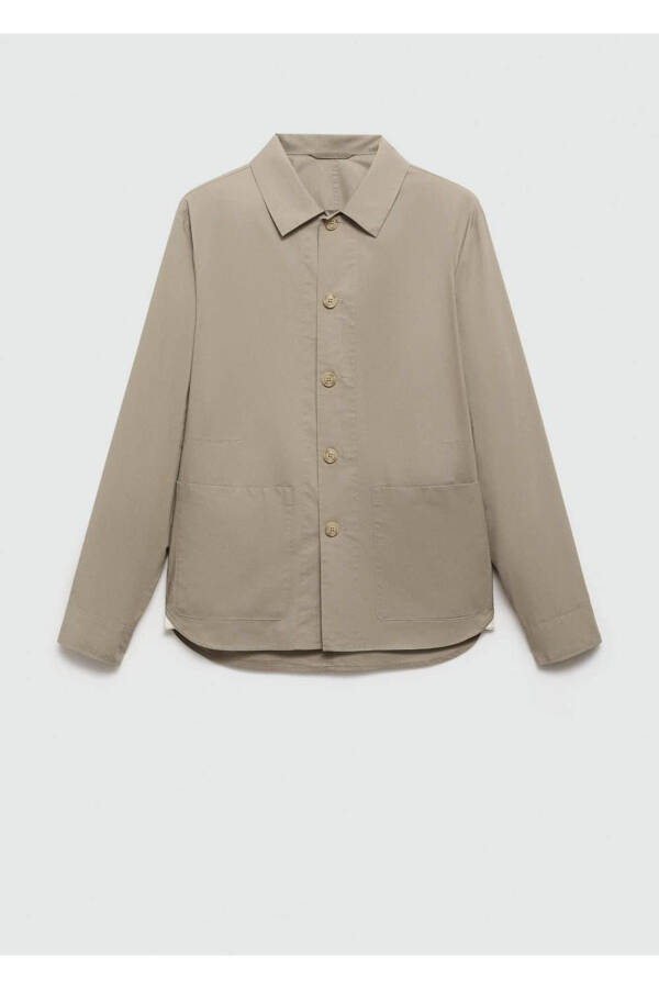 100% paxta Poplin Ko'ylak Palto - 3