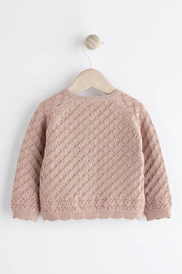 100% paxta pushti to'qilgan chaqaloq kardigani - 2