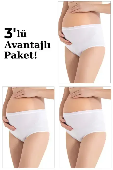 100% Paxta Siydichlar Homilador Shimlar Oq 3 dona Oq - 1