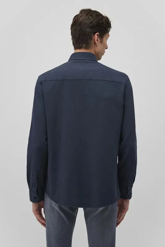 % 100 Paxta Slim Fit Bir cho'ntakli ko'ylak Erkak KO'YLAK - 1