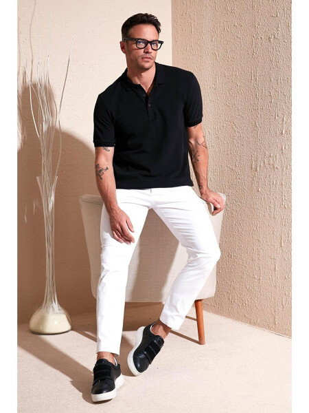 100% Paxta Tugmachali Oddiy Fit Polo Futbolka 5902127 - 8