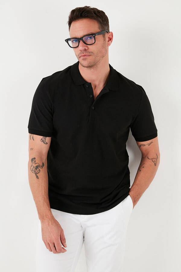 100% Paxta Tugmachali Oddiy Fit Polo Futbolka 5902127 - 15
