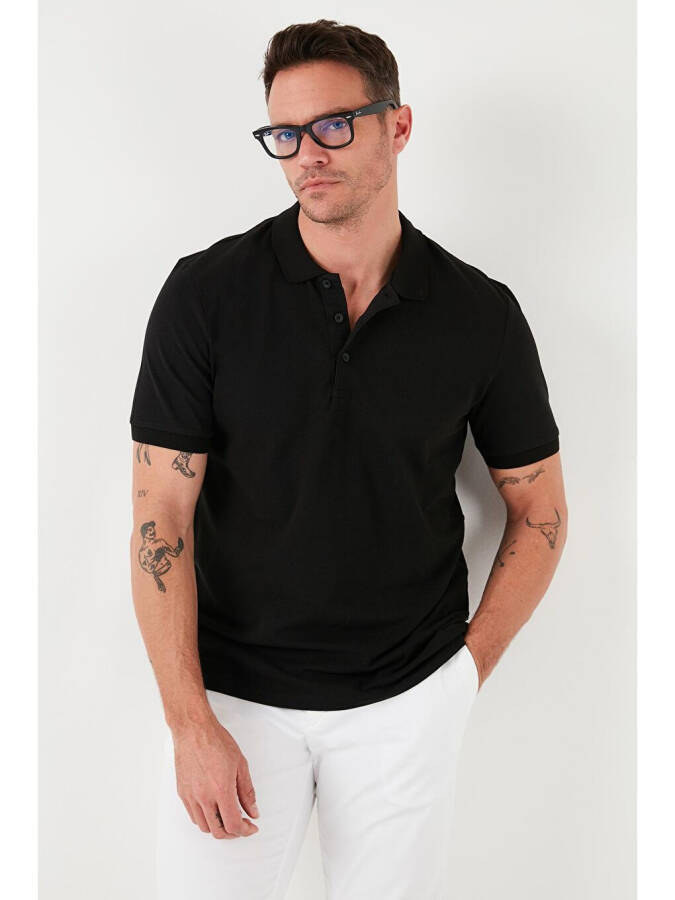 100% Paxta Tugmachali Oddiy Fit Polo Futbolka 5902127 - 11
