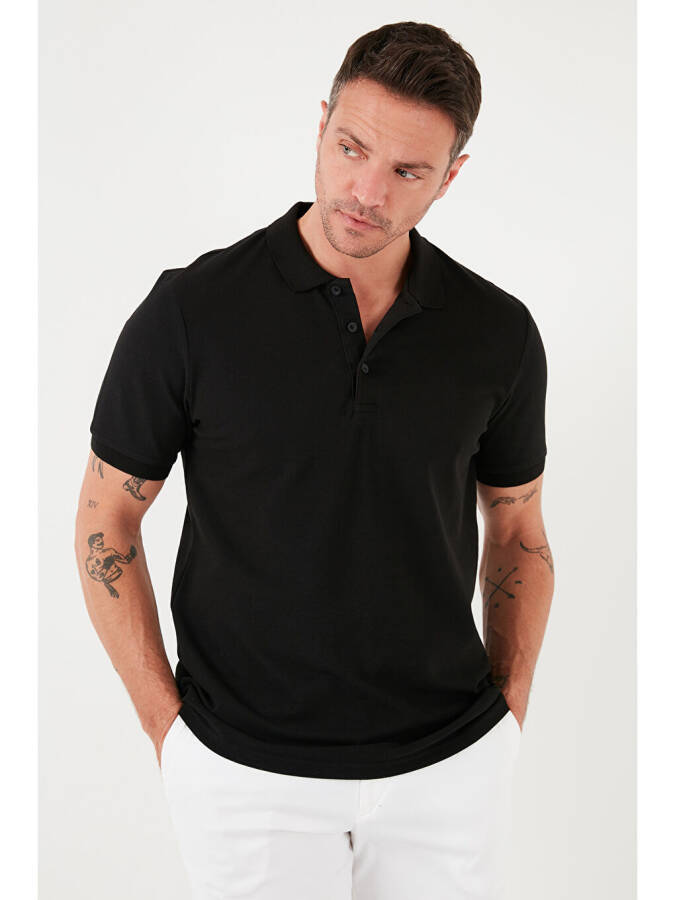 100% Paxta Tugmachali Oddiy Fit Polo Futbolka 5902127 - 6