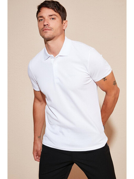 100% Paxta Tugmachali Oddiy Fit Polo Futbolka 5902127 