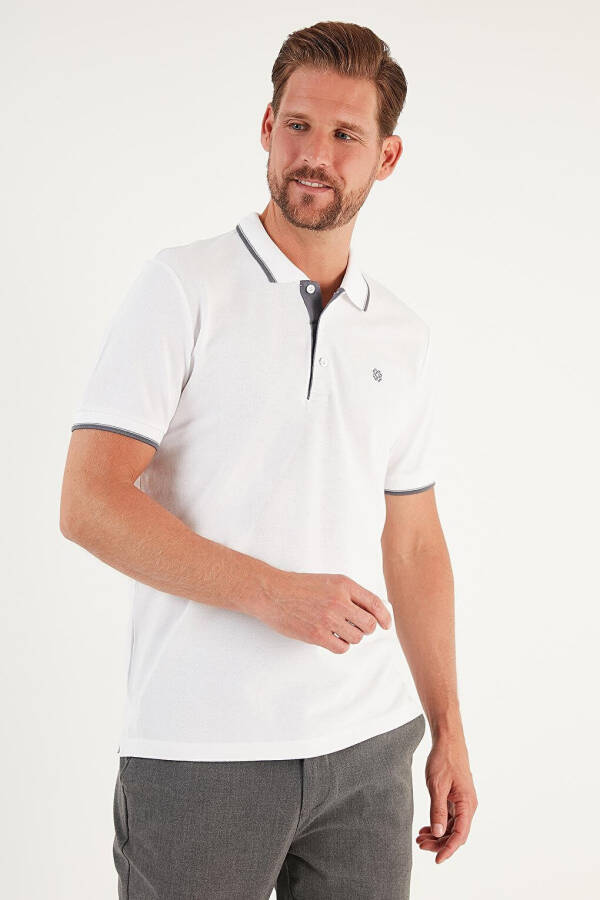 100% Paxta Tugmalari Bilan Slim Fit Polo Futbolka 5902118 - 11