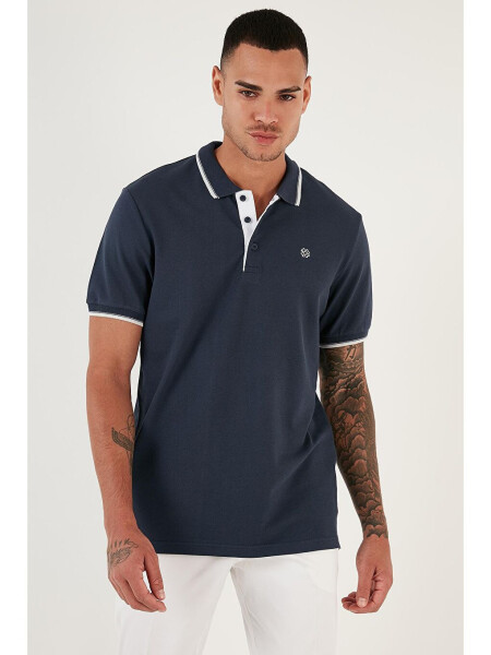 100% Paxta Tugmalari bilan Slim Fit Polo Ko'ylak 5902118 - 4