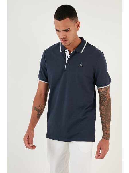 100% Paxta Tugmalari bilan Slim Fit Polo Ko'ylak 5902118 - 6