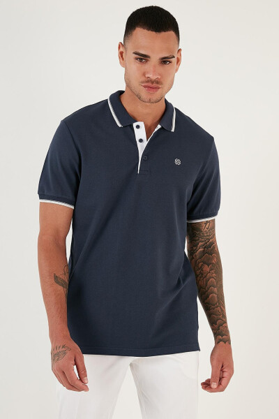 100% Paxta Tugmalari bilan Slim Fit Polo Ko'ylak 5902118 - 10