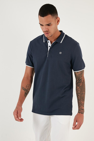 100% Paxta Tugmalari bilan Slim Fit Polo Ko'ylak 5902118 - 12