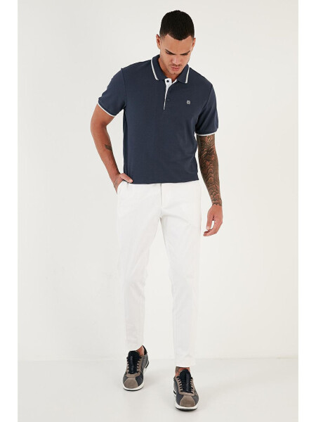 100% Paxta Tugmalari bilan Slim Fit Polo Ko'ylak 5902118 - 3