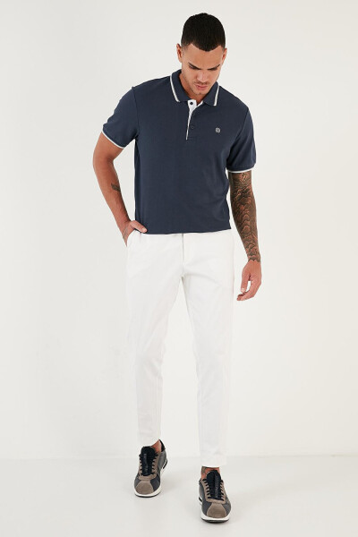 100% Paxta Tugmalari bilan Slim Fit Polo Ko'ylak 5902118 - 9