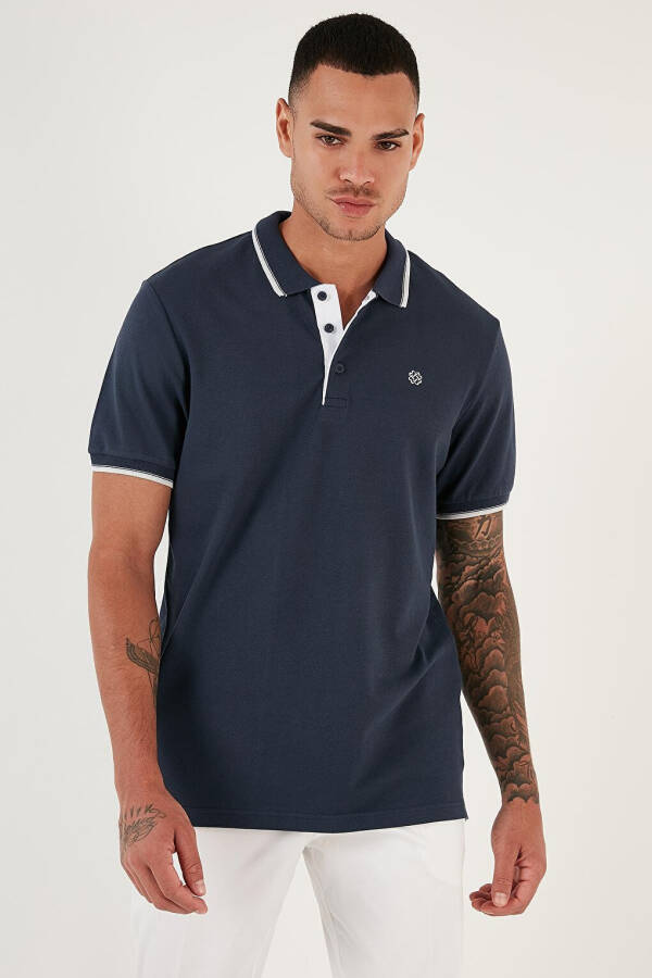 100% Paxta Tugmalari bilan Slim Fit Polo Ko'ylak 5902118 - 10