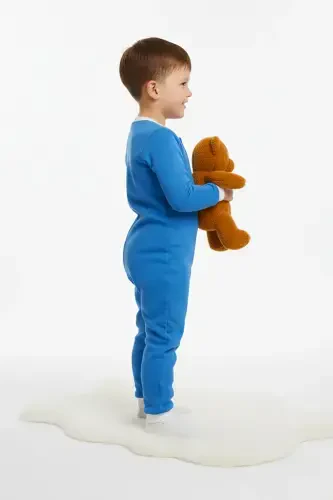 %100 Paxta Unisex Uyqu Xaltasi Chaqaloq Va Bolalar Uyqu Xaltasi - 1,5 Tog, Fermuarli, Bolalar Uyqu Xaltasi-tekis ko'k - 4