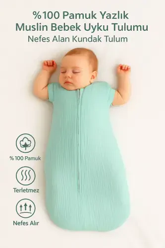 100% Paxta Yangi tug'ilgan chaqaloq yozgi kundak tulum - 1