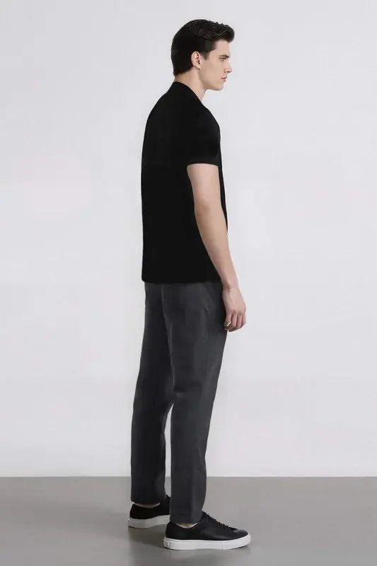 %100 Paxta Yozgi Bel Qismida Rezinkali Jogger Shim Slim Fit Tor Kesimli Toʻgʻri Poʻchali Choʻntakli D2671AX24AU-Kulrang - 5