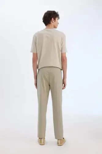 %100 Paxta Yozgi Jogger Shim Tor Beli Bog'ichli Rezinkali Cho'ntakli Z6475AZ24SP-Haki - 7