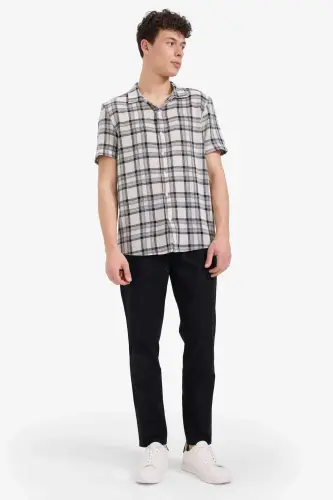 %100 Paxta Yozgi Jogger Shim Tor Koyok Beldan Bog'ichli Rezinkali Cho'ntakli Z6475AZ24SP-Qora - 3