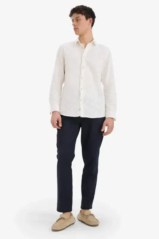 %100 Paxta Yozgi Jogger Shim Tor Koyok Beli Bog'ichli Rezinkali Cho'ntakli Z6475AZ24SP-Lojuvard - 2