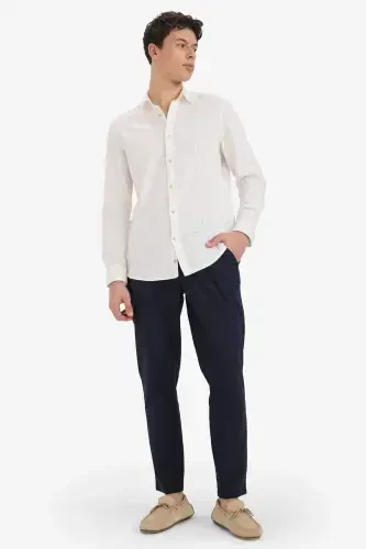 %100 Paxta Yozgi Jogger Shim Tor Koyok Beli Bog'ichli Rezinkali Cho'ntakli Z6475AZ24SP-Lojuvard - 3