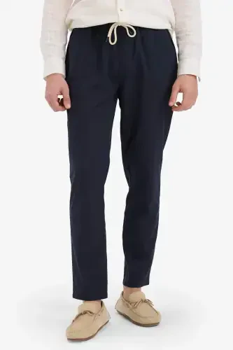 %100 Paxta Yozgi Jogger Shim Tor Koyok Beli Bog'ichli Rezinkali Cho'ntakli Z6475AZ24SP-Lojuvard - 5