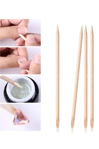 100 pcs Wooden Cuticle Pusher Orange Sticks - MOZIUR (1)