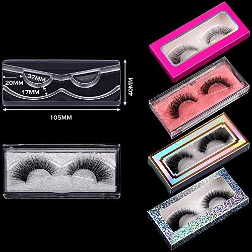 100 Piece Rectangle Lash Trays Holder Plastic Eyelash Trays for False Eyelash Packaging Box Eyelash Storage Case for Boutique Beauty Salons (Transparent) - Blulu (1)