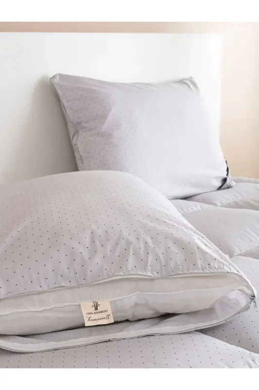 100% PURE BAMBOO HYPOALLERGENIC DOUBLE BED SLEEP SET GREY - 17
