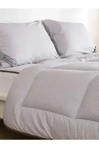 100% PURE BAMBOO HYPOALLERGENIC DOUBLE BED SLEEP SET GREY - 5