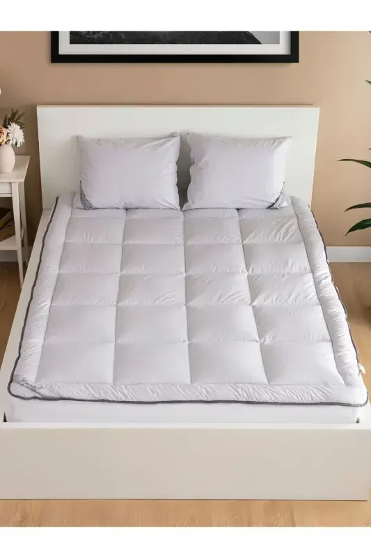 100% PURE BAMBOO HYPOALLERGENIC DOUBLE BED SLEEP SET GREY - 6