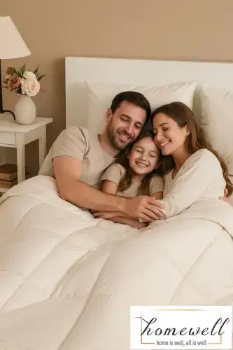 100% PURE BAMBOO HYPOALLERGENIC DOUBLE BED SLEEPING SET CREAM - 1